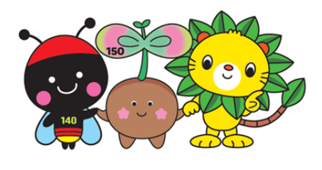 ホタるん、まめまる、くすっきー　
