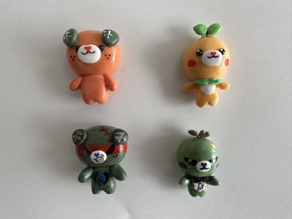 ハンドメイドの立体みきゃん達のマグネット