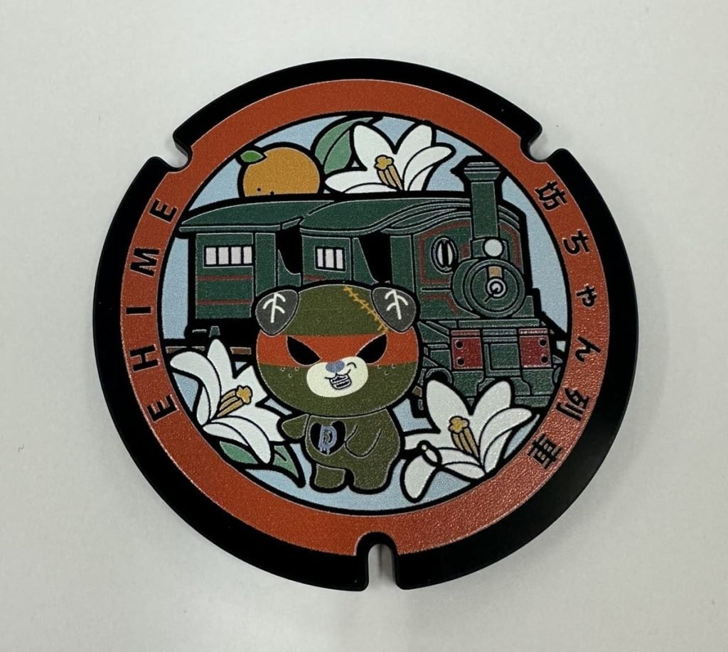 マンホール型ダークみきゃんのみきゃんマグネット