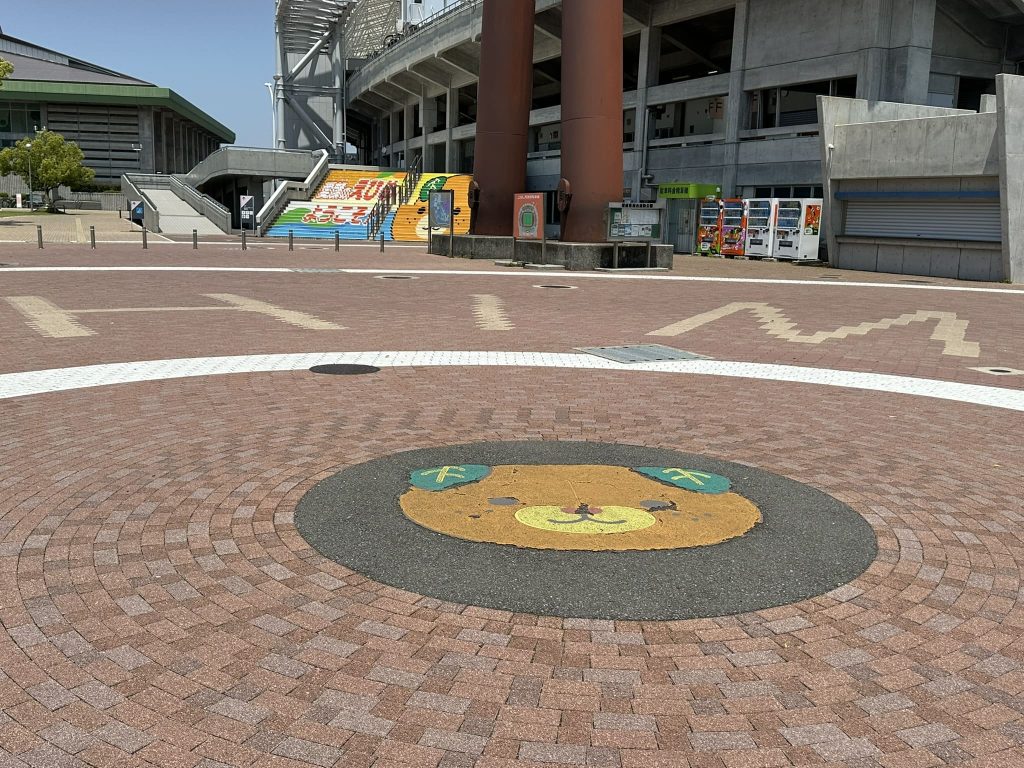 松山県総合運動公園ニンジニアスタジアム地面みきゃん