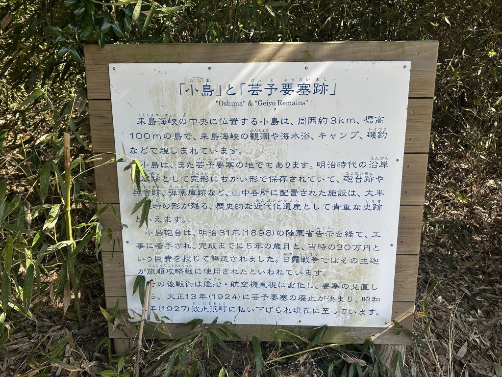小島の案内板や解説版