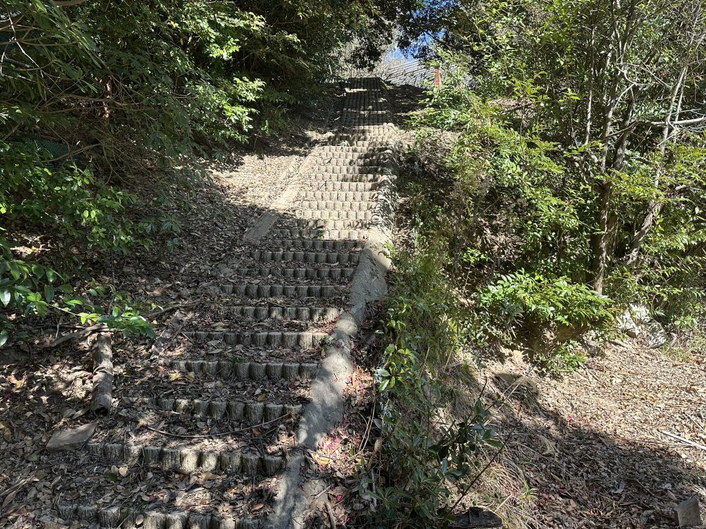 小島観光では山道や階段をズンズン進んでいきます