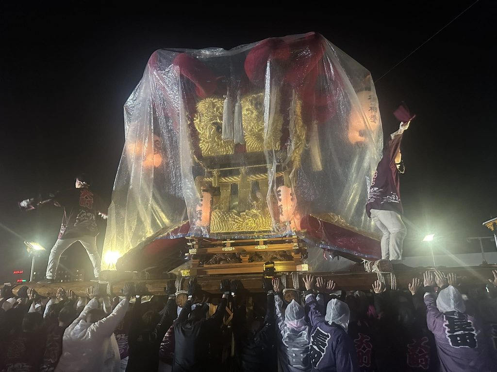 伊予三島秋祭り　豊岡太鼓台統一寄の様子