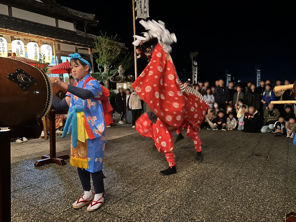 宇和津彦神社宵宮祭写真 獅子舞